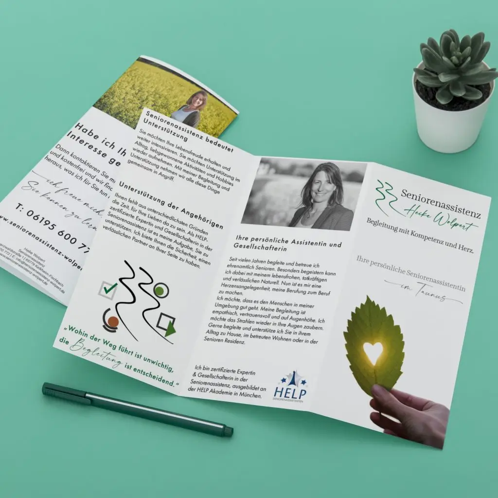 Seniorenassistenz Heike Wolpert Flyerdesign