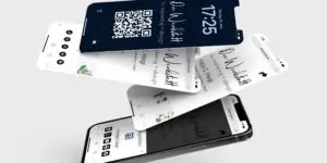Digitale Visitenkarte am Mobiltelefon dargestellt.